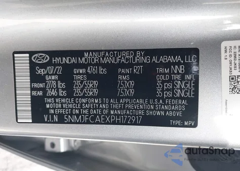 2023 Hyundai Tucson Sel z USA, uszkodzony, nr VIN 5NMJFCAEXPH172917